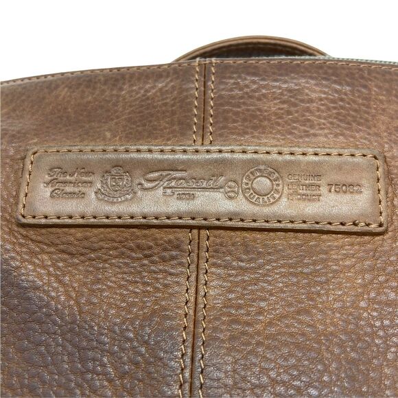Fossil Crossbody Handbag Purse Vintage Distressed Brown Leather Adjustable Strap - Picture 4 of 16